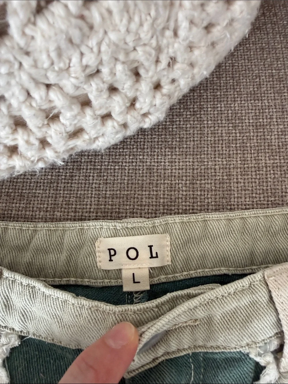 Pol Green Lace Panel Women’s Shorts